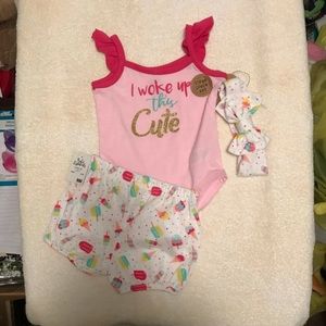 Baby Girl outfit w/ matching haiband